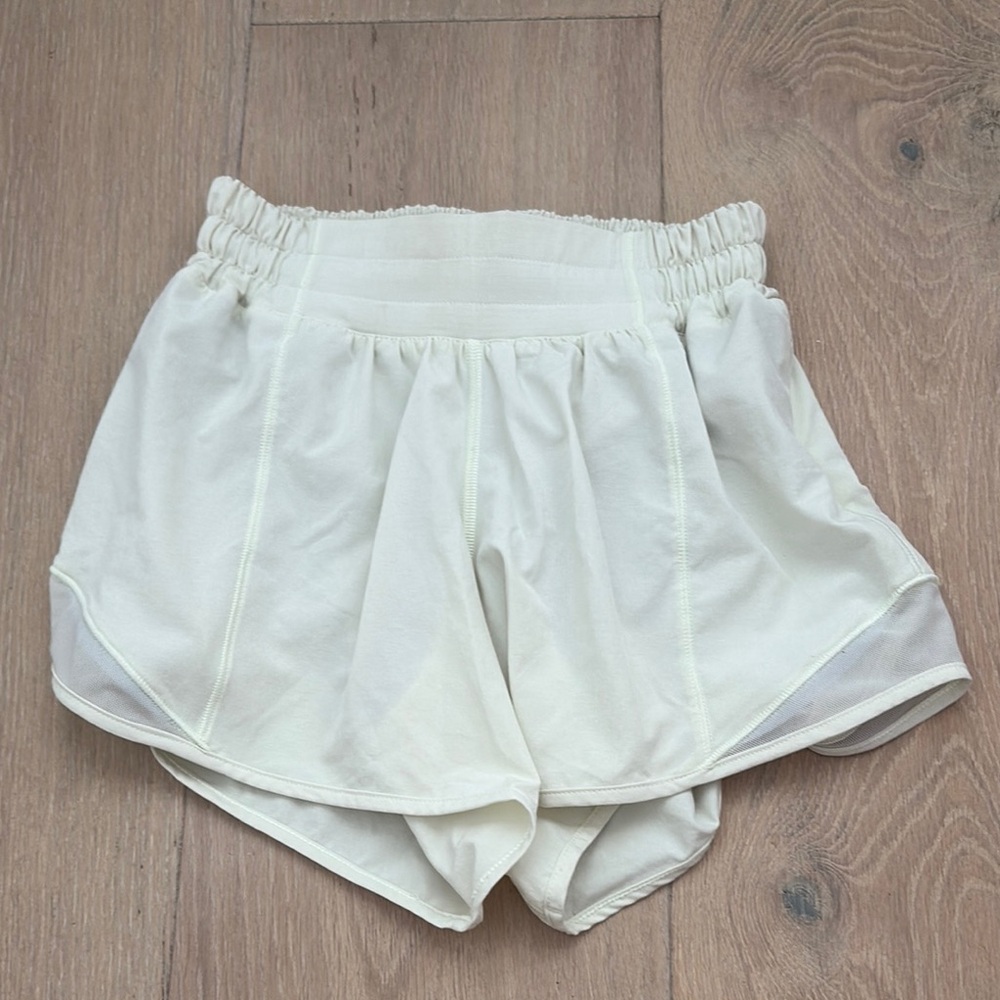 Lululemon Shorts with Elastic Waistband it is a very light yellowish creme color